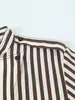 Comércio Exterior Transfronteiriço Moda Feminina Outono e Inverno 2025 Estilo Europeu e Americano Fashionável Elegante Simples Versátil Estilo para o Trabalho Camisa Listrada