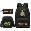 Amazon Novo Cartoon Dragon Ball Mochila Mochila Mochila Bolsa de Ombro Lápis Bolsa Conjunto de Três Peças