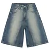 Jeans de Pierna Ancha Patchwork Desgastado Estilo Retro Hong Kong Color Naranja Infantil para Mujer, Corte Holgado, Adelgazantes, Favorecedores, Versátiles Pantalones de Cinco Puntos.