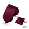 Set de Tres Piezas para Hombre Corbata Rayada de Color Puro Pañuelo de Bolsillo Gemelos Negocios Formal Banquete Boda Anudado a Mano Corbata de 7.5cm