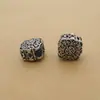 Plata de ley S925 Seiko plata tailandesa cuentas de agujero grande nudo chino palabra de cumpleaños cuentas de pulsera huecas accesorios hechos a mano diy
