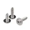 Tornillos Autorroscantes de Acero Inoxidable 304 con Cabeza Cruz Redonda/Plana con Arandela Integrada, Tornillos para Madera M1.4M2.3M2.6M3M3.5M4