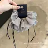 Scrunchie de Malla con Lunares Blancos y Negros Simple Versátil Seleccionado Cuidadosamente Lazo para el Cabello de Gama Alta de Nicho para Cola de Caballo Accesorio para el Cabello con Temperamento