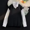 Colete de Tricô Gola V Estilo Japonês para Outono e Inverno, Jaqueta sem Mangas de Tricô Casual Versátil, Colete sem Mangas da Marca Tendência Soltinho para Casal