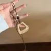 Colar Longo Florido Tecido Estilo Boho para Mulheres, Corrente para Clavícula Estilo Feriado, Acessório de Corrente Versátil para Suéter para o Dia a Dia