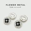 Botones Metálicos en Forma de Flor con Diamantes, Tops de Flores con Aceite de Puntos, Chaquetas, Botones de Cárdigan Exquisitos y Versátiles para Mujer, Gemelos