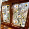 Pegatinas Electrostáticas Brup Margarita Abeja Estilo Fresco Pastoral Puerta de Vidrio Ventana Pegatinas de Decoración para el Hogar Hs-Jd5064C