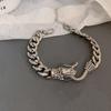 Pulsera europea y americana de nicho con sentido del diseño, geométrica de diamantes, de cadena gruesa de serpiente, temperamento de moda, personalidad, pulsera hip hop