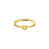 Anel Exquisito em Formato de Coração para Mulheres, Design de Nicho Levemente Luxuoso com um Toque de Alto Padrão, Anel Aberto da Moda Dourado com Zircônia para o Dedo Indicador