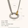 Collar con Cadena de Cable Dorado Entrelazado Transfronterizo Europeo y Americano Anillo Ovalado Acero Inoxidable Chapado en Oro de 18K Hebilla OT Pulsera y Pendientes Personalizados para Mujer