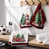 Paños de limpieza navideños al por mayor transfronterizos con estampado de Santa Claus, paños de cocina para limpieza festiva, hechos a medida según su diseño