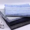 Tejido de mezclilla lavado con estampado de rayas simples para ropa, vestidos y bolsos