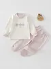 Conjunto de ropa interior térmica de otoño para bebé, capa base de terciopelo suave, estilo primavera y otoño, ropa para bebé, pijama de dos piezas separado