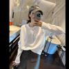 2025 Primavera Nuevo Estilo Coreano Algodón Un Botón Blanco Manga Larga Camiseta Holgada para Mujer Estilo Muy Simple Camiseta Blanca Trendy