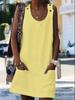 Amazon europeo y americano transfronterizo wish ebay verano nuevo vestido de algodón y lino con tirantes de botones y bolsillo para mujer