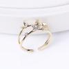 Anillo de Mariposa Perla Chapado en Cobre Oro 18K Soporte Vacío Apertura Ajustable Accesorios DIY Accesorios de Soporte Vacío Moda Mujer