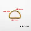 Anel D de Metal Meia-lua Dourado Bronze Anel D Conector de Fita Anel para Bolsa Artigos de Couro Fivela em D Acessórios DIY Anel em D