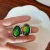 Pendientes Ovalados Geométricos Vintage, Estilo Retro, Pendientes Sencillos y Versátiles, Pendientes de Diseño Nicho para Mujer