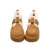 Sapatos Birkenstock Autênticos de Couro Pelúcia Engrossados Quentes Inverno Novo Estilo Sola Grossa Sapatos de Pele de Lã de Cordeiro Botas de Neve Grandes Sapatos de Algodão Femininos