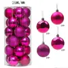 Bola de Navidad Mate Galvanizada Perlada con Purpurina Barril Engrosado Techo Decoración Navideña Plástico PS Paquete de 24 Decoración Transfronteriza
