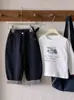 Calças de menino para primavera e outono 2026 novas estilosas modernas roupas infantis jeans de menino calças retas folgadas para bebês meninos