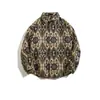 Camisa de Estilo Japonés de Moda Lavada en Primavera con Estampado Completo Étnico para Hombre Estilo Callejero Atractiva Camisa de Manga Larga Camisa Casual de Primavera