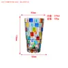 Taza Pintada con Colores Contrastantes, Vaso de Whiskey con Líneas de Colores, Taza Pagoda Cuadriculada Blanca y Negra Apilable Estilo Ins