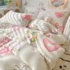 Juego de cuatro piezas de cachemira vegetal respetuoso con la piel, Juego cálido de tres piezas para dormitorio de estudiantes, Ropa de cama, Sábana, Funda nórdica, Textil para el hogar Nantong