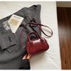 Bolso Pequeño Retro de Cuero con Cera para Mujer 2025 Nueva Moda Textura Bolso Bowling Bolso de Hombro Cruzado para Viajero