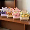 Caixa de flores para o Dia do Professor, caixa de embalagem para buquê de flores, caixa vazia, papelão branco espesso, suporte de mesa, materiais para arte floral artesanal DIY atacado
