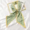 Bufanda Larga Pequeña de Seda Cinturón para el Cabello Corbata de Bolsillo de Alta Gama Cinturón de Cinta Lazo para el Cabello de Mujer Primavera y Otoño Combinación Perfecta