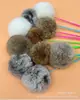Brinquedo para Gato Novo Varinha Longa Varinha Petisca Simulação Tira de Pelo de Coelho Resistente à Mordida Varinha Petisca para Filhote Bola Pequena Auto-Brincadeira Artefato de Alívio do Tédio