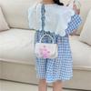 Bolsa Infantil Moda Estilo Chanel Bolsa de Corrente Princesa Bolsa de Mão com Pérolas Tendência Infantil Boneca Fofa Bolsa Quadrada Pequena de Ombro