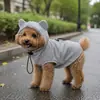 Sudadera con capucha de una pieza para perro, fina para primavera y otoño, ropa de cuatro patas cálida para exteriores anti-frío con cordón ajustable, indumentaria para mascotas
