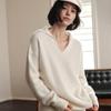 Suéter de Cachemir 100% Puro para Mujer, Cuello Solapa, Color Sólido, Holgado, Casual, Moda, Camisa Base Versátil para Otoño e Invierno, Nuevo