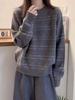 Casual Soft Waxy Chic Pullover Suéter de manga comprida Outono e inverno Moda Estilo ocidental All-match Suéter de malha Suéter solto para mulheres