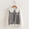 Conjunto de Dos Piezas para Mujer Estilo Dulce Universitario Japonés Dibujo Animado Corazón Conejo Chaleco + Camisa con Cuello de Corbata Otoño 2026 26057
