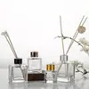 50ml Frasco de Aromaterapia Rattan Sem Fogo Quadrado Transparente Difusor Decorativo de Vidro Frasco Vazio para Fragrância Frasco de Fragrância