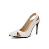 Zapatos de Mujer Talla Grande Puntiagudos Huecos Zapatos de Tacón Alto Sexys talla grande Comercio Exterior T2610