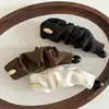 Pinza Banana de Satén Plegada de Color Sólido de Alta Gama Estilo Francés, Pinza Elegante y Voluminizadora para Cola de Caballo para Mujeres