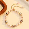 Pulsera de Cristal Púrpura y Perlas de Alto Aspecto Accesible y de Lujo, Pulsera Femenina de Gama Alta con Diseño de Nicho Trendy de Instagram