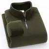 Lana de OvejaSudadera con Media Cremallera y Cuello Alto para Hombre de Otoño e Invierno, Forrada de Polar, Engrosada, Cálida Prenda de Polar, Camiseta Base