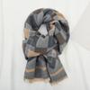Cachecol infantil cor diamante para meninos e meninas, cachecol grosso e quente de caxemira para inverno, à prova de vento, atacado