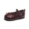 Sapatos de Couro com Laço para Meninas Sapatos de Princesa 2026 Outono Novo Estilo Sapatos Individuais para Meninas Pequenas Sapatilhas de Boca Rasa Infantis Atacado