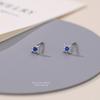 Serie azul aretes pequeños y frescos de flor de iris para mujer plata de ley s999 moda coreana aretes de estrella de circonita estrella de ocho puntas