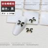 Celebridad de Internet Uñas Decoradas Moño Pequeño Fragancia Estilo Japonés Estilo 2023 Nuevo Aleación Blanco y Negro Incrustado Perla Accesorios para Uñas Diamante