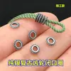 Prata Esterlina s925 Retro Disco Engrenagem Enrolada espaçador Anel Fechado Corda de Mão Trançada pulseira Colar Artesanal diy Acessórios