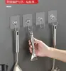 Hebilla de Cierre sin Costuras Soporte de Almacenamiento sin Perforaciones Gancho Transparente Grande para Pared de Baño Hebilla de Repuesto Adhesiva