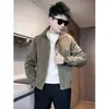 Jaqueta Masculina Primavera 2025 Nova Gola Alta Casual Versátil Cor Lisa Simples Moda Tendência Marca Roupas Jaqueta Homem