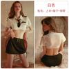Lencería Sexy Marca Rose, Camisa de Estilo Sexy, Falda Super de Corte A que Muestra la Cintura, Conjunto de Uniforme de Policía para Mujer 1631